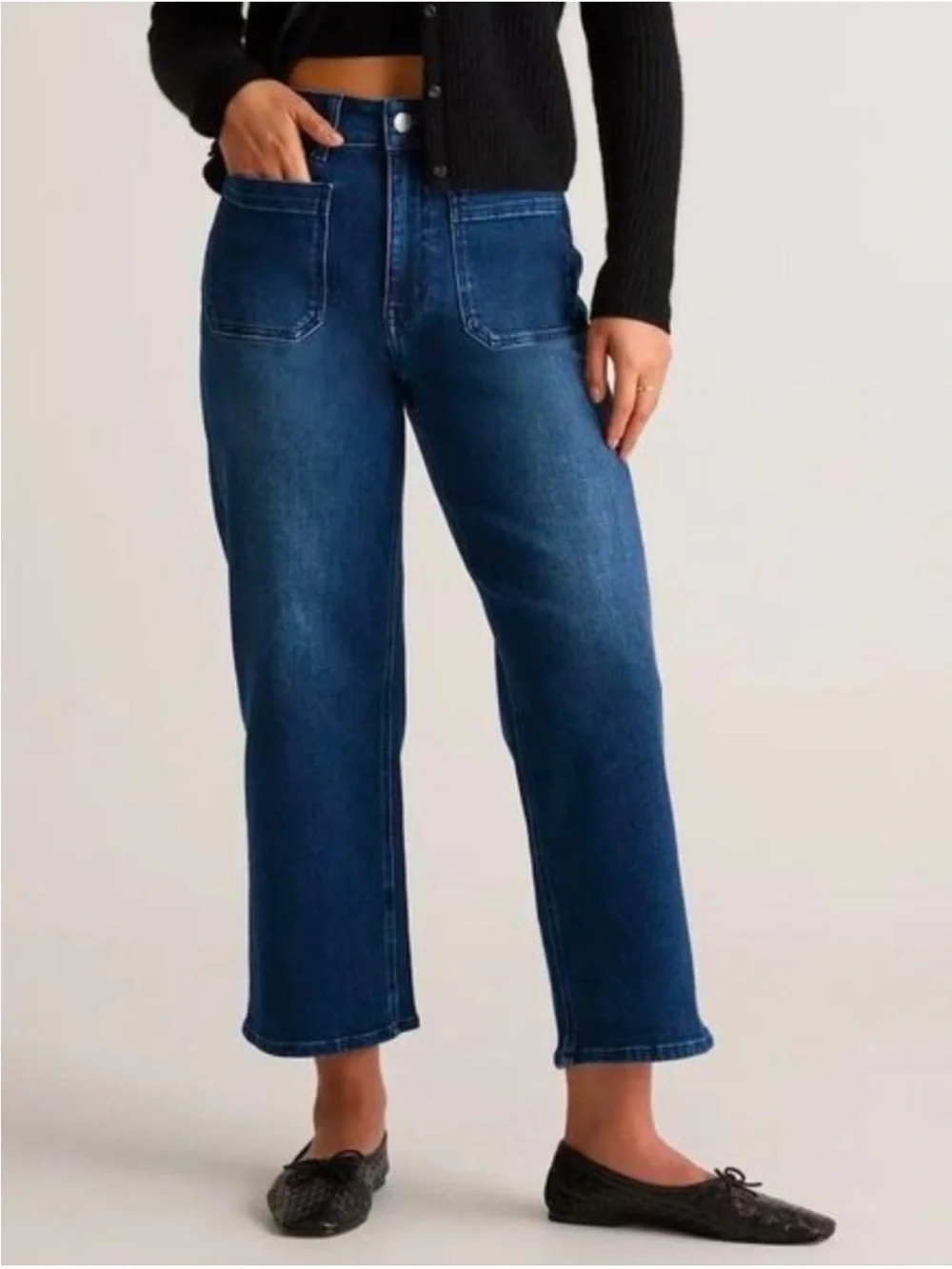 Quince cropped dark rinse denim 29 - Picture 1 of 7